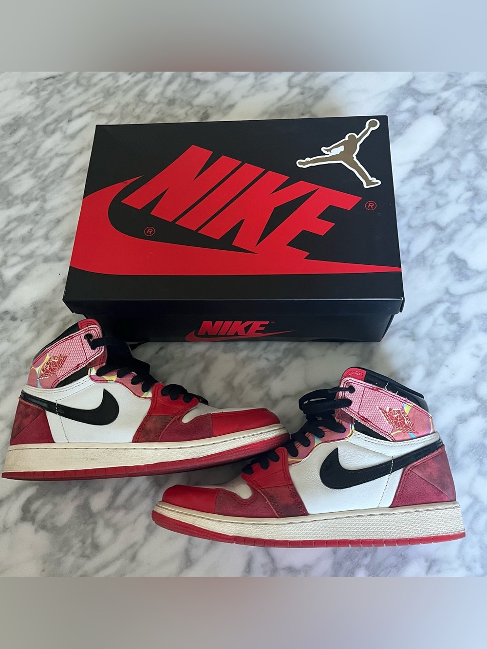 Nike Jordan 1 High OG Spider-Man Across the Spider-Verse Size 6.5Y DV1753-601